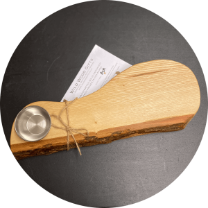 Food Presentation Board with Dip Bowl Ash